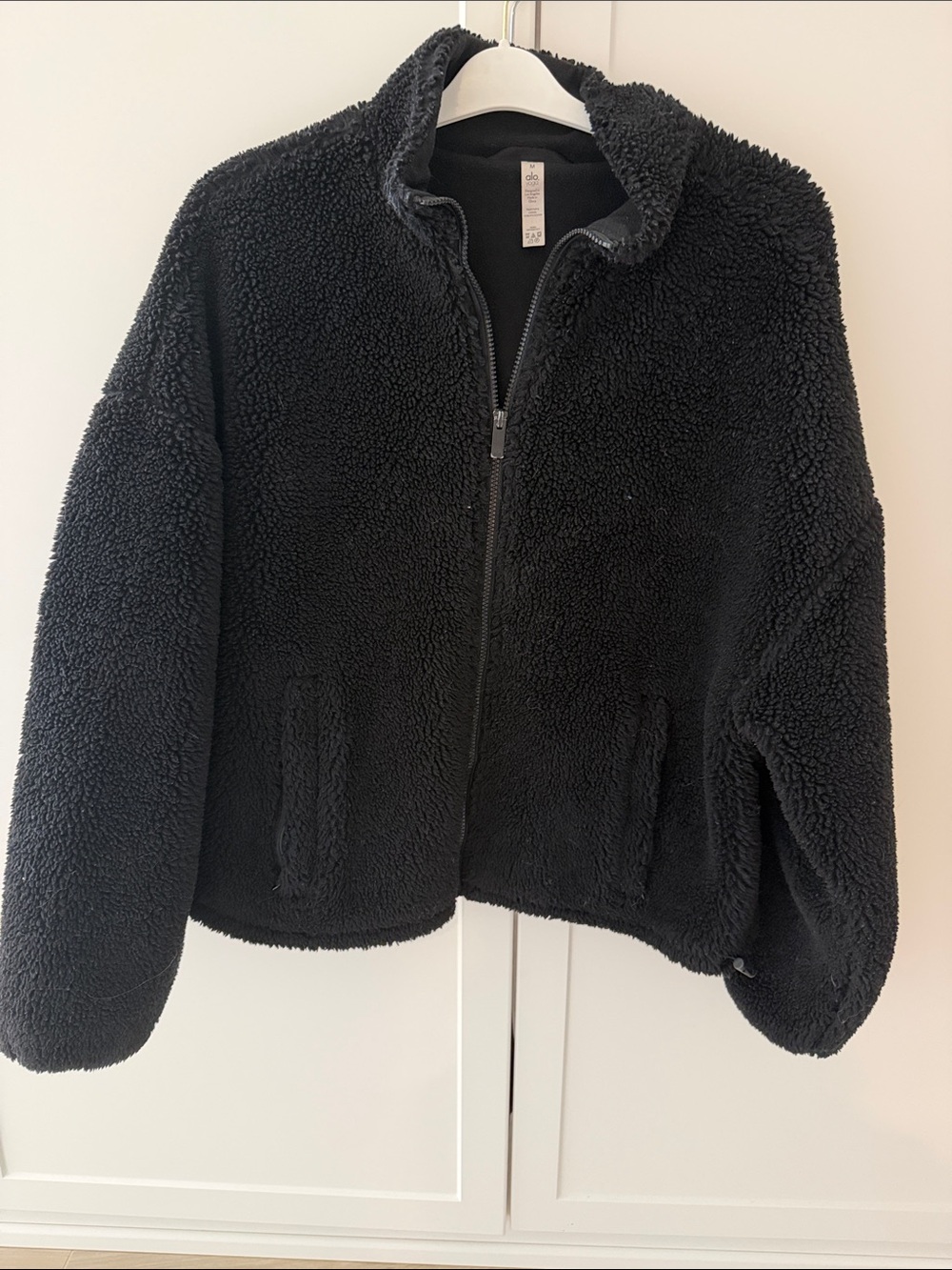 Cozy Full-Zip Teddy Jacket - black